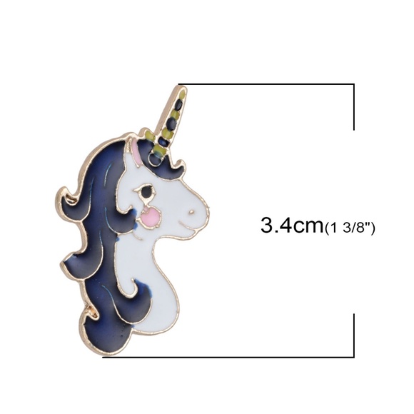 Gold Plated & Enamel Unicorn Tie Tac - Picture 2 of 3